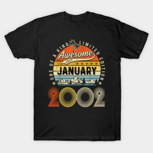 Awesome Since January 2002 Vintage 21st Birthday T-Shirt